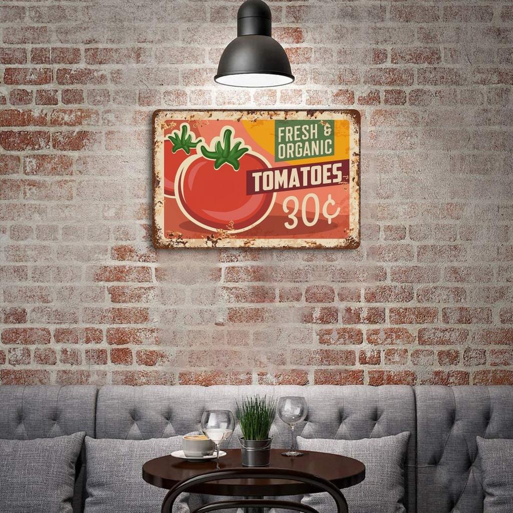 1 Pack retro rusty metal wall plaque, distressed industrial look, ideal decoration for bar café kitchen bedroom hallway or living room