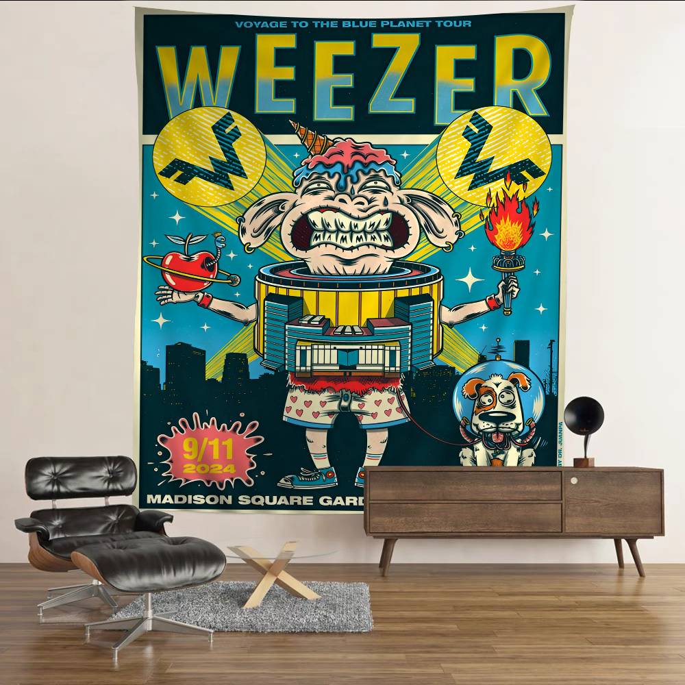 Music Band Retro W-weezerS Vintage Colorful Tapestry Wall Hanging Hanging Tarot Hippie Wall Rugs Dorm Wall Art Decor