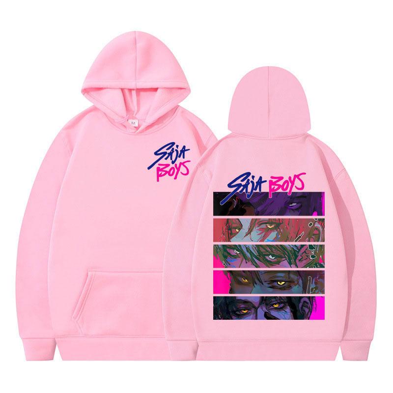 Kpop Demon Hunter Band Saja Boys Graphic Hoodie Men's Women Long-sleeved Harajuku Thick Casual Pullover Oversized Sweatshirt Top