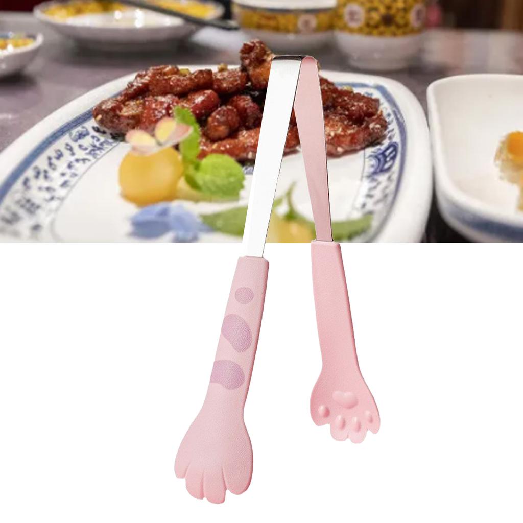 Cats Claw Food Tongs Stainless Steel Non Slip Comfortable Grip Bakery Serving Tongs Multifunctional Kitchen Tongs for Barbecue Bake Snack