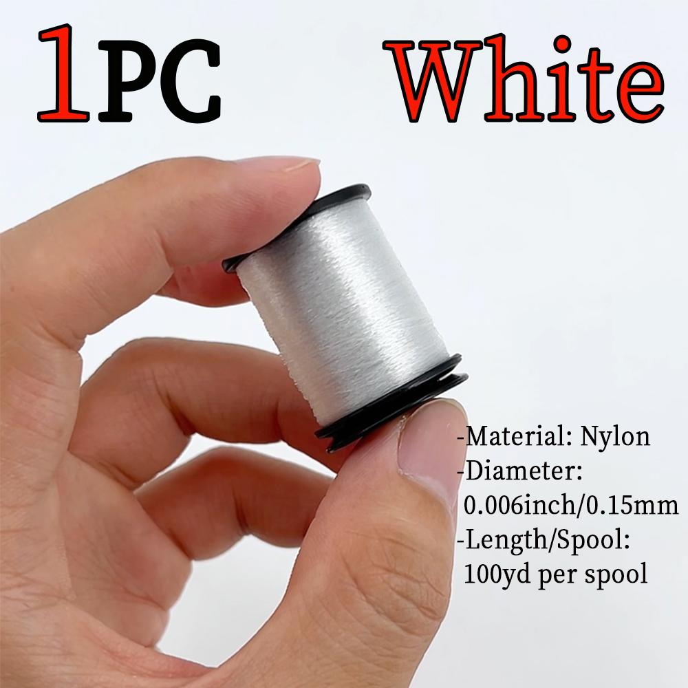 Monofile Fliegenbindegarn 0,006 Zoll 100yd Nylon Klar Schwarz Weiß Salzwasser Bonefish Garnele Epoxidkopf Fliegenbinden Stark Langlebig