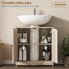 Bathroom Under-Sink Cabinet, 2 Doors, Adjustable Shelf, 60 x 30 x 60 cm, Grey