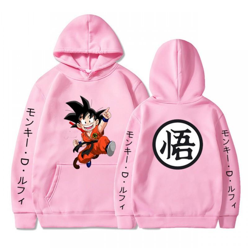 Dragon Ball Anime Hoodie Teens Men Warm Fleece Lined Sweatshirt Casual Long Sleeve Pullover In Yellow Red Gray Black Pink