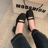 [Youshilai] Retro square head bow Mary Jane shoes women's spring 2025 new shallow mouth versatile single shoes