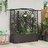 Raised Garden Bed with Trellis and Hanging Roof Brown 163 X 40 X 141 Cm PP