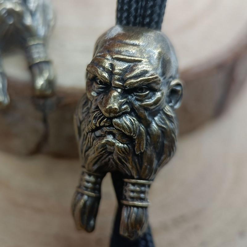 1pcs Antique Copper Long Bearded Old Man Keychain Pendant Backpack Charms Classical Brass Vintage Crafts Home Decor Accessories