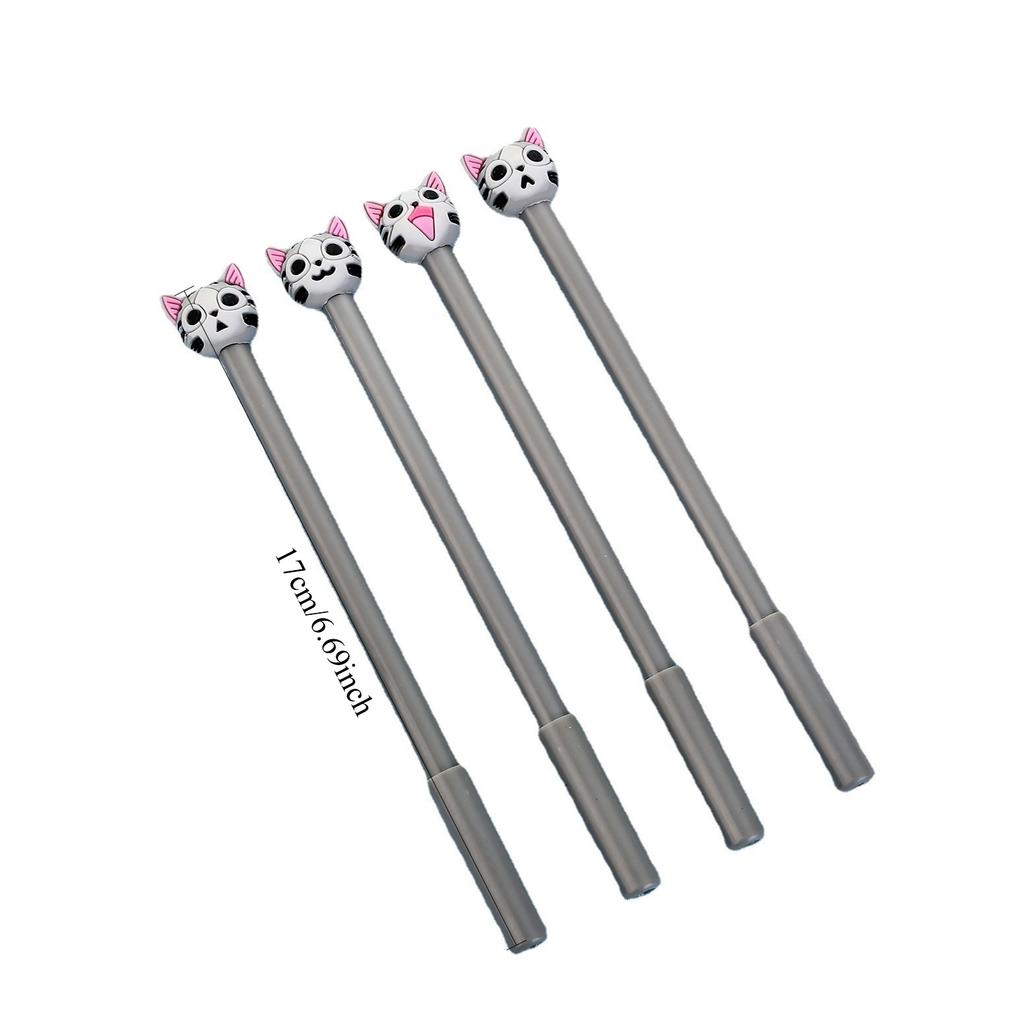1 Pc Cartoon Kitten Head Pen Fluent Writing Suitable for Office Work, Brushing Questions, Signing Writing, Diaries, Notes, Student Classroom Prizes