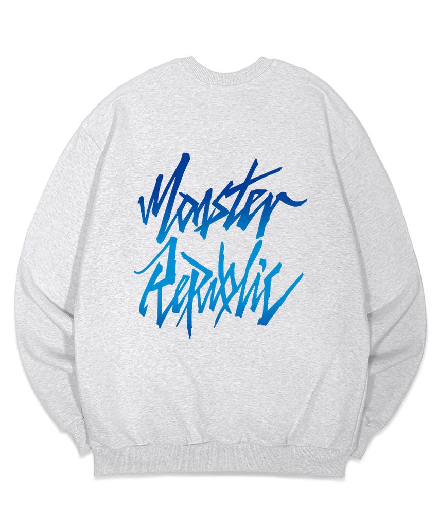 MONSTER REPUBLIC Movement Logo Blue Wave Sweatshirt Melange Gray