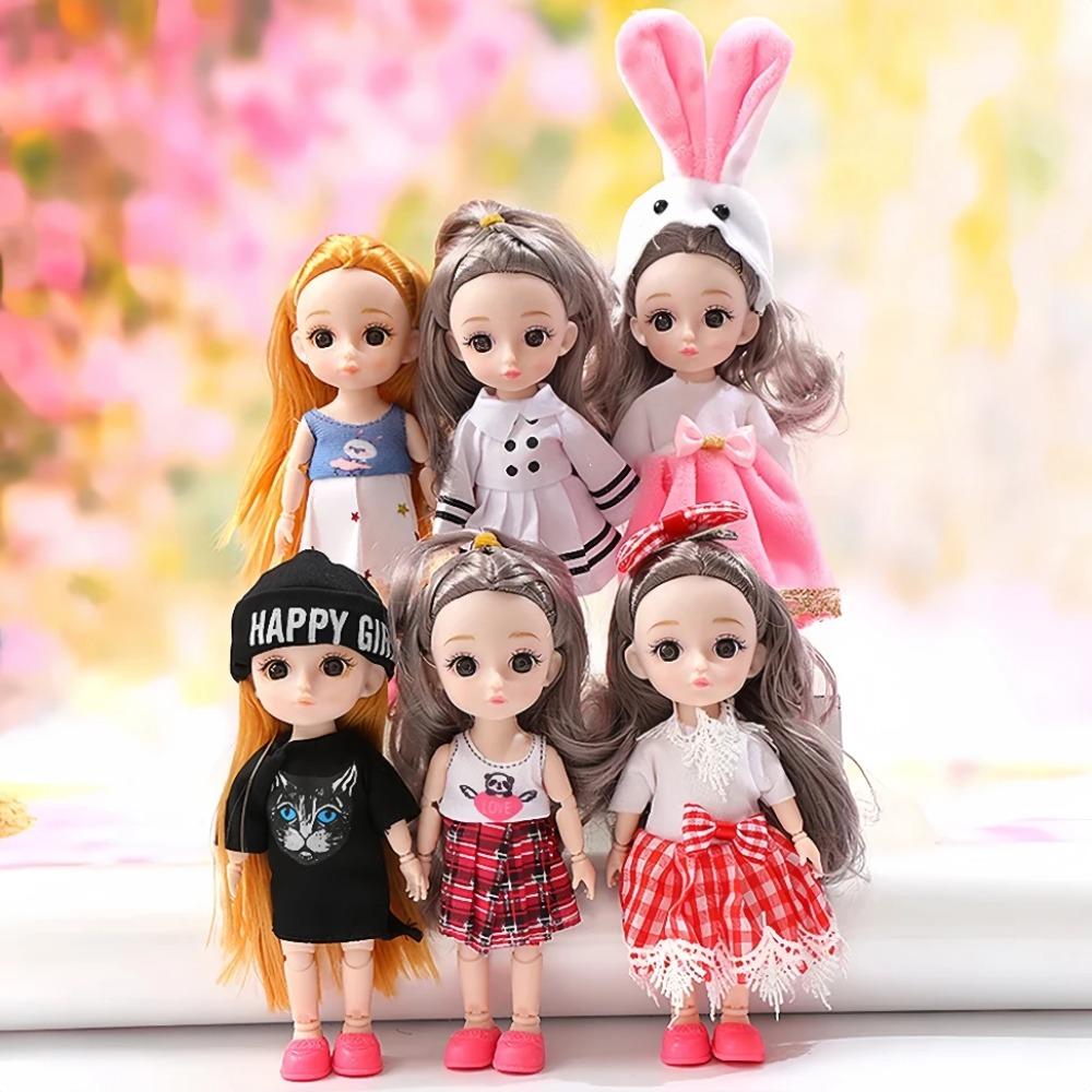 Bambola BJD 1/12 16cm Fai da te Mobile 13 Articolazioni Moda Carina Figura Principessa Regalo Ragazza Giocattoli per Bambini con Vestiti e Scarpe