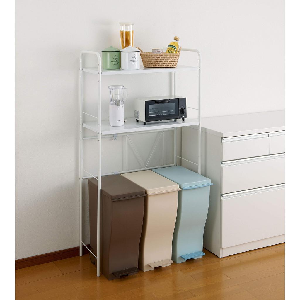 Belca Belca Trash Can Rack Kitchen Space Rack Expandable Type Width x Depth x Height 140cm White Kitchen Storage Range Stand 55~85 34.2 SPR-EX