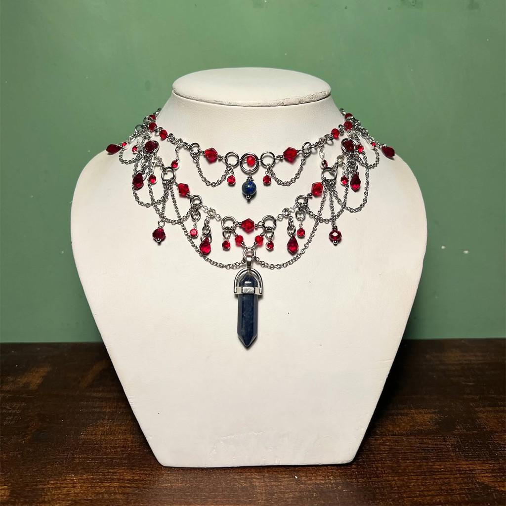 Geometriskt legeringshängehalsband för kvinnor Halloweenfestival modesmycken