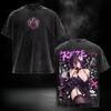 Chainsaw Man REZE Vintage Grafik Washed T-Shirt Herren Damen Hip Hop Streetwear Oversized T-Shirt Trendige Streetwear für den täglichen Look