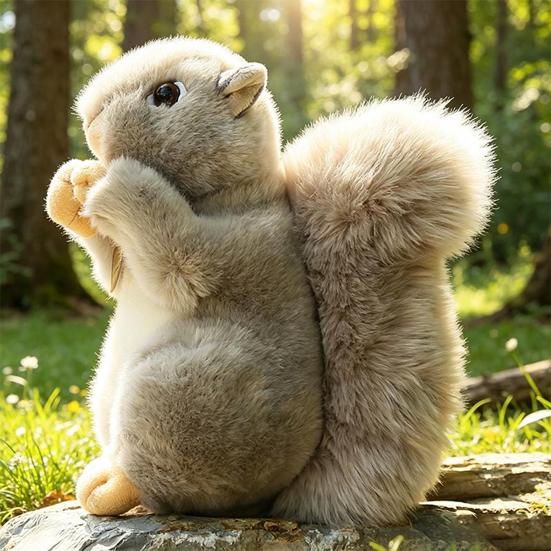 20CM Simulation Cute Squirrel Plush Toys Soft Lifelike Cartoon Animal Plushies Pillow Doll Kid Birthday Accompany Hug Sleep Gift