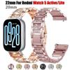 22mm 20mm Diamond Shiny Stainless Steel Strap for Redmi Watch 5 Active/lite Metal Bracelet for Samsung Galaxy Watch 7654 40/44MM
