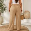 High Waist Loose Fit Wide Leg Pants for Women Drawstring Waistband Relaxed Style Lightweight Fabric Casual Trousers with Pockets