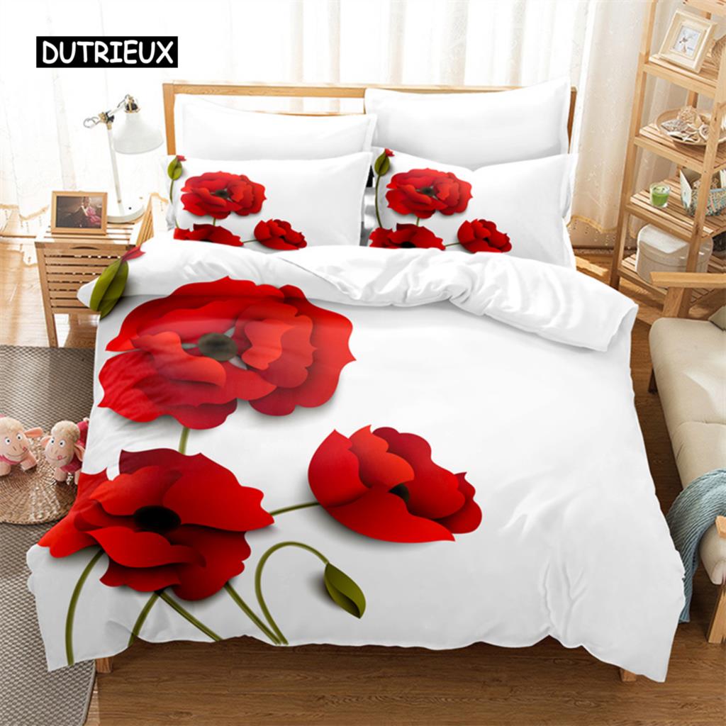 Beautiful Flowers Bedding Set Duvet Cover Set 3d Bedding Digital Printing Bed Linen Queen Size Bedding Sets Fashion Designs