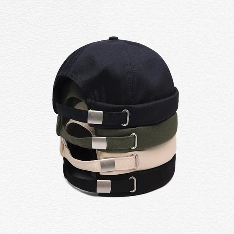 Unisex Solid Sailor Biker Cap Men Adjustable Casual Brimless Skull Loop Beanie Hat Solid Men Hat Summer Women's Hats