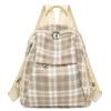 Campus Retro Plaid Backpack Junior Senior High School Student Schoolbag Girls Large Capacity Class Book Bag