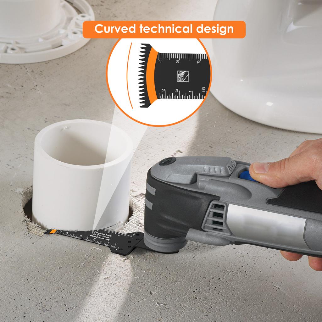 3/10Pc Oscillating Saw Blades Set Quick Release Extra-Long Reach Arc Edge Bi-Metal Multitool Blades Universal Japanese Teeth Saw