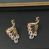 Knuckle Ring Shiny Rhinestone Peacock Charming Women Girls Elegant Animal Finger Ring Jewelry Accessories