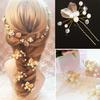Women Ethnic Wedding Bridal Bridesmaid Decor Leaf Headpiece Hair Stick Hairpin