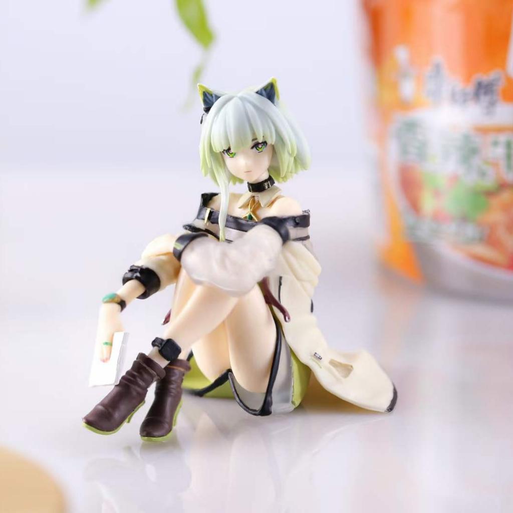 Arknights 9cm Sitting Kaltsit Figure Cat Ear Anime Girl Kawaii Model Dolls