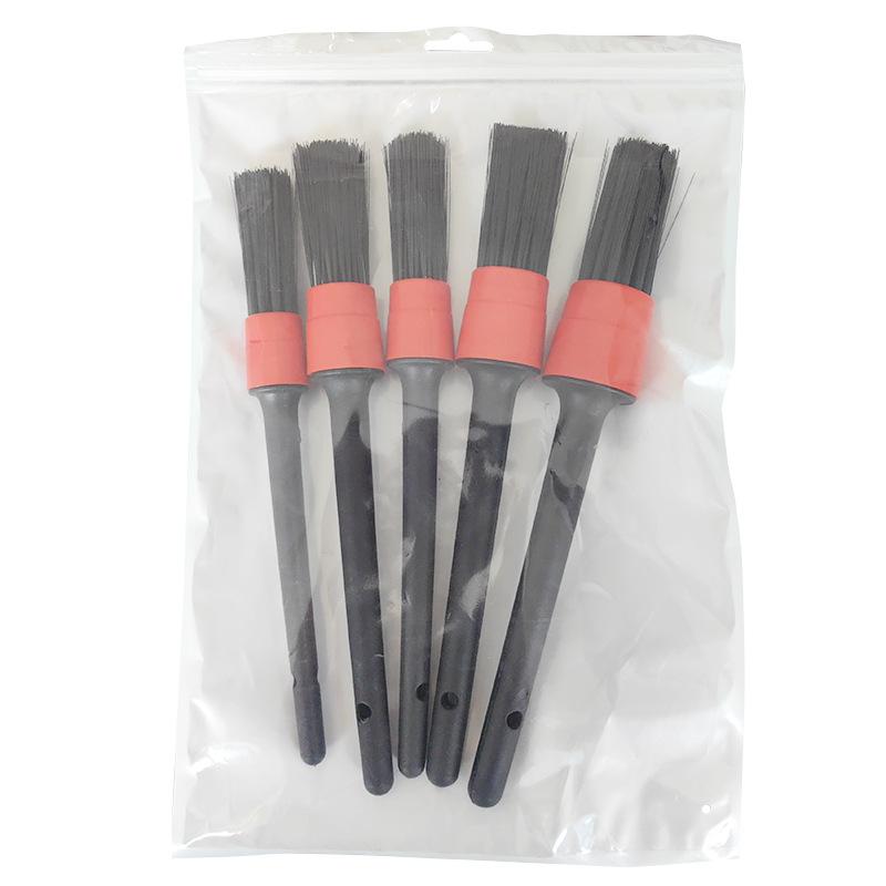 

5Pcs Car Detailing Cleaning Brushes Soft Detail Brush Wheel Cleaner Auto Dust Removal Brush Car Interior Exterior Accessories красный