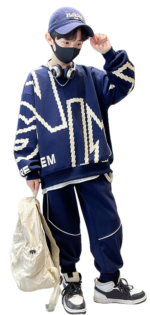 

KOSIKINI Спортивный костюм с длинным рукавом, толстовка и спортивные повседневные размеры, комплект для мальчиков, брюки, Комплект из 2 предметов, Спортивный костюм для мальчиков, 120, 130, 140, 150, 160, 170,