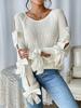 Damen Pullover Sweater im französischen Stil mit Schleifen-Dekor, langärmelig, Strick