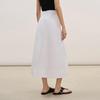 LESS Cotton Blend Pleated A-Line Midi Skirt