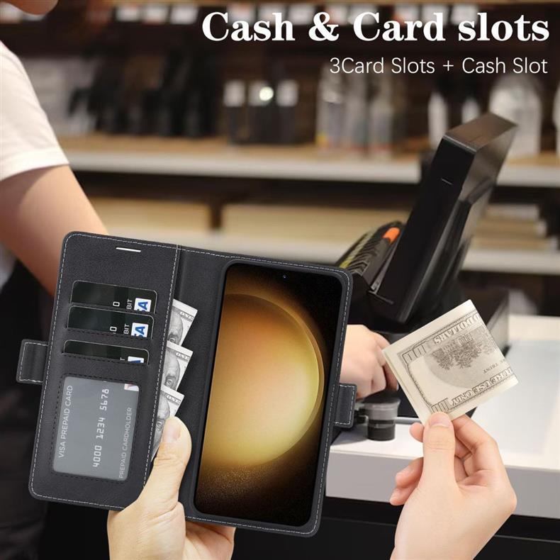 Samsung S25 Wireless Magnetic Leather Case with Card Slots for S24/S23 - High-End Protective Wallet