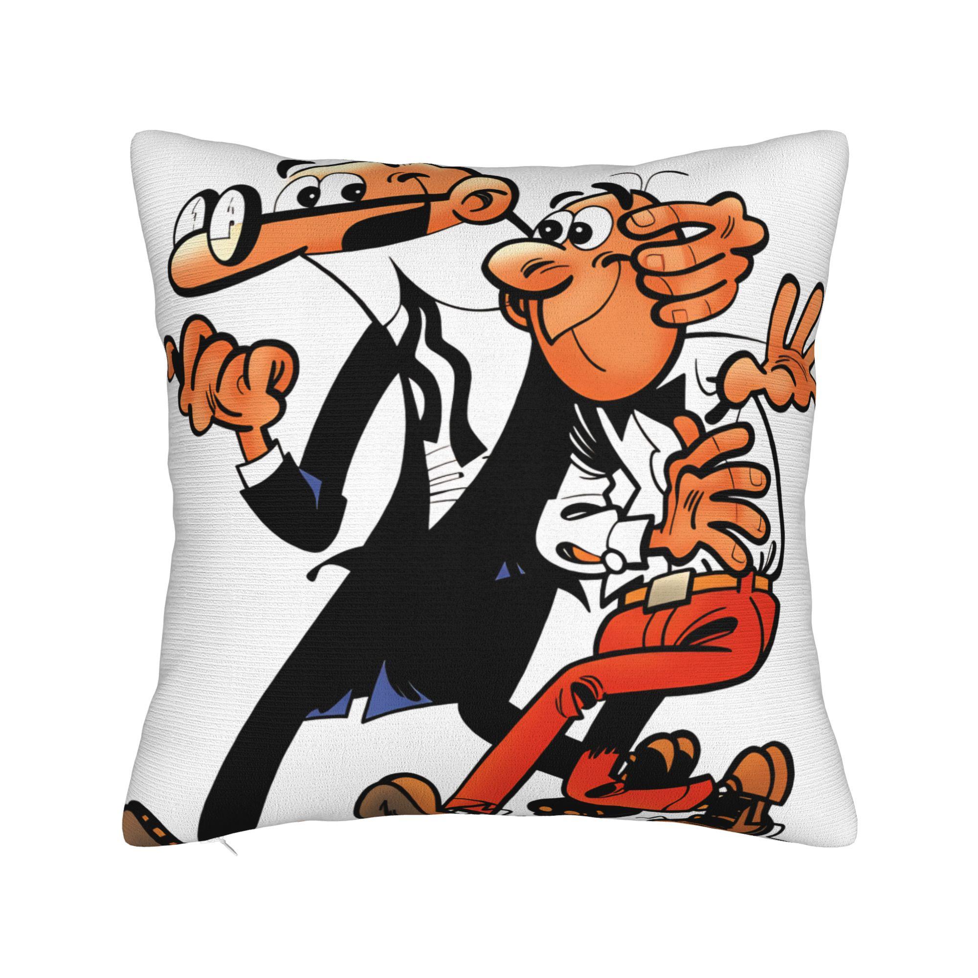 

Mort & Phil Mortadelo y Filemón Pillow Case Print Pillow Cover Funny Pillowcases For Living Room Chair 12x12Inch