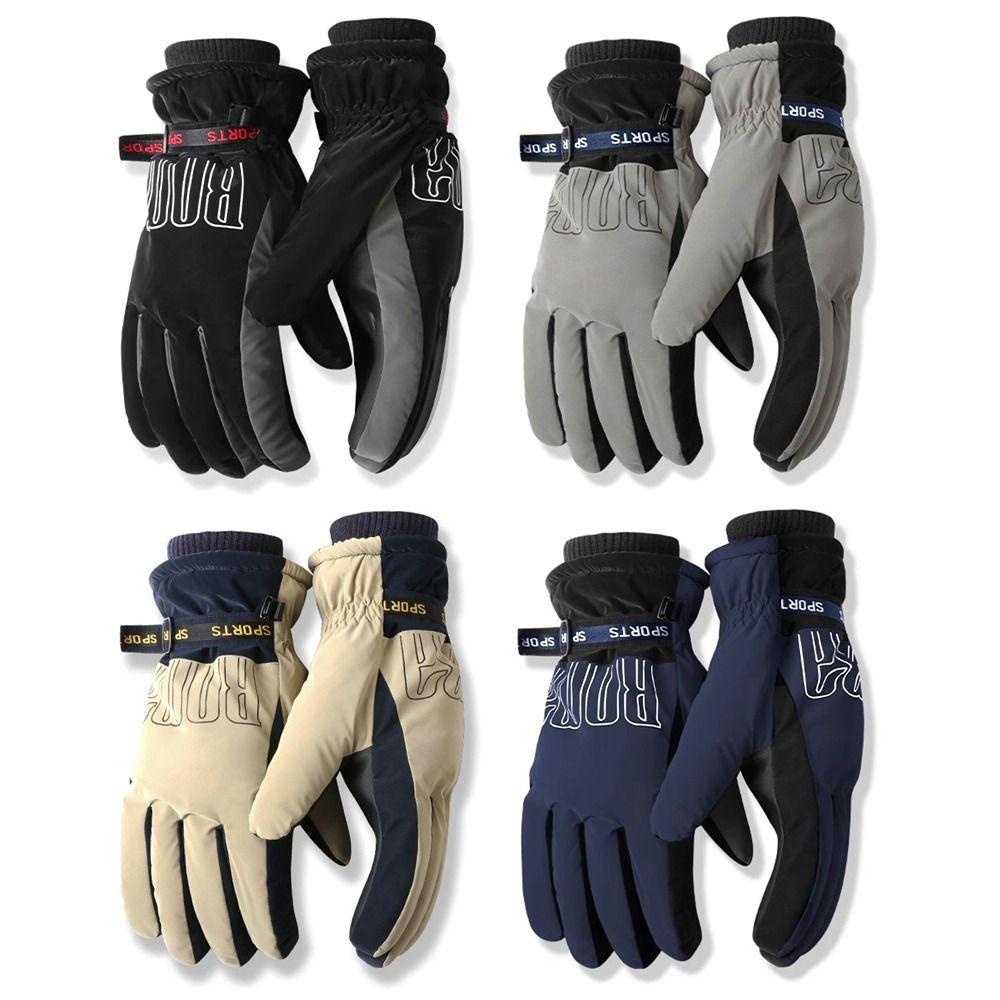 Fashion Waterproof Ski Gloves Warm Thermal Touch Screen Snow Gloves Comfortable Fleece Lined Winter Gloves Motorcycle Riding