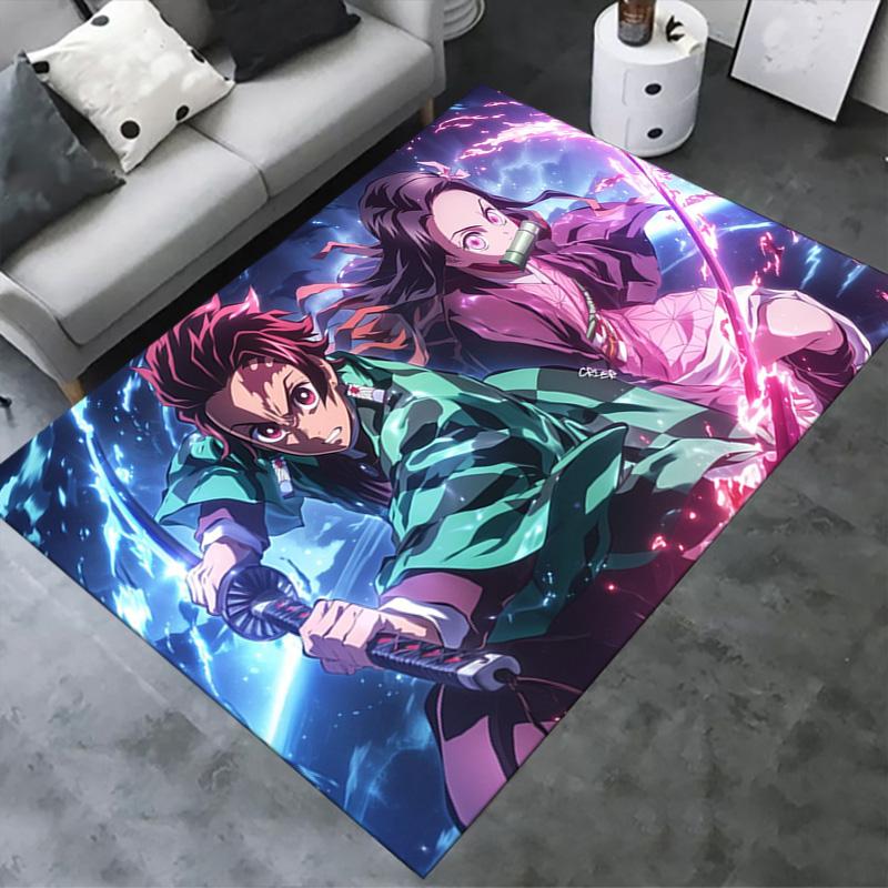 Nezuko Carpet Rug for Living Room Bedroom Home Sofa Decoration,Kids play Non-slip Floor Mat
