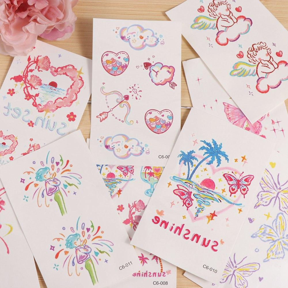 Butterfly Body Art Sticker Cloud Makeup Tattoo Decals Kawaii Temporary Tattoo Stickers  Women