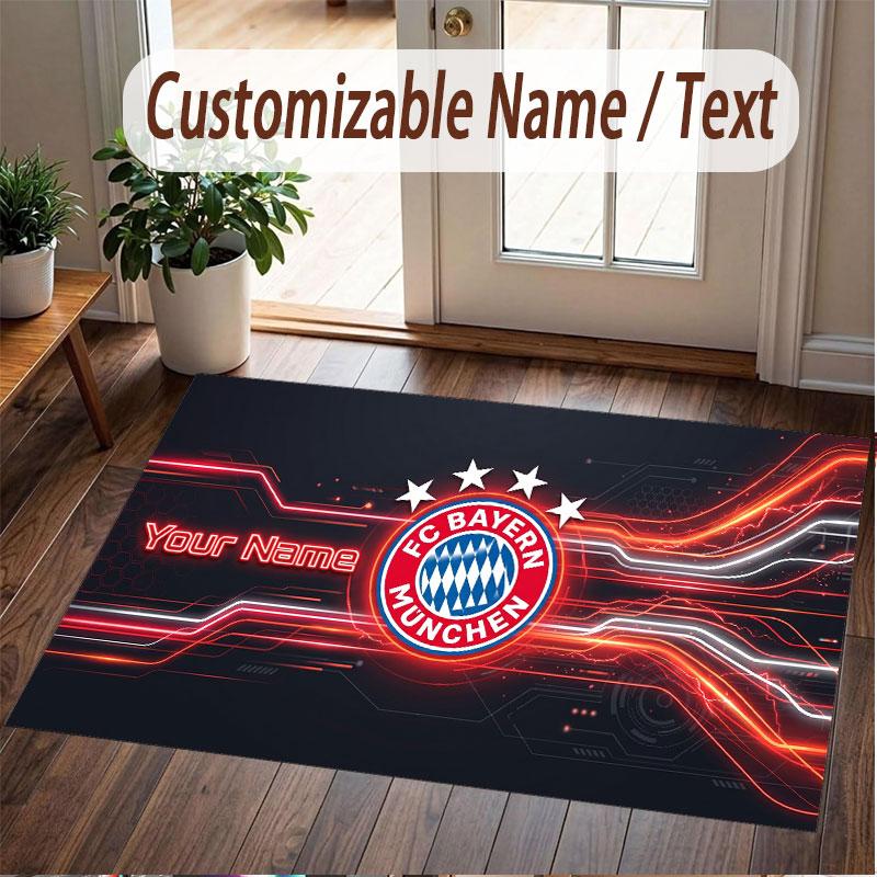 Custom Rug Bayern Munich Pattern Print Name Text Soft Non‑Slip Floor Carpet for Home Indoor Decoration