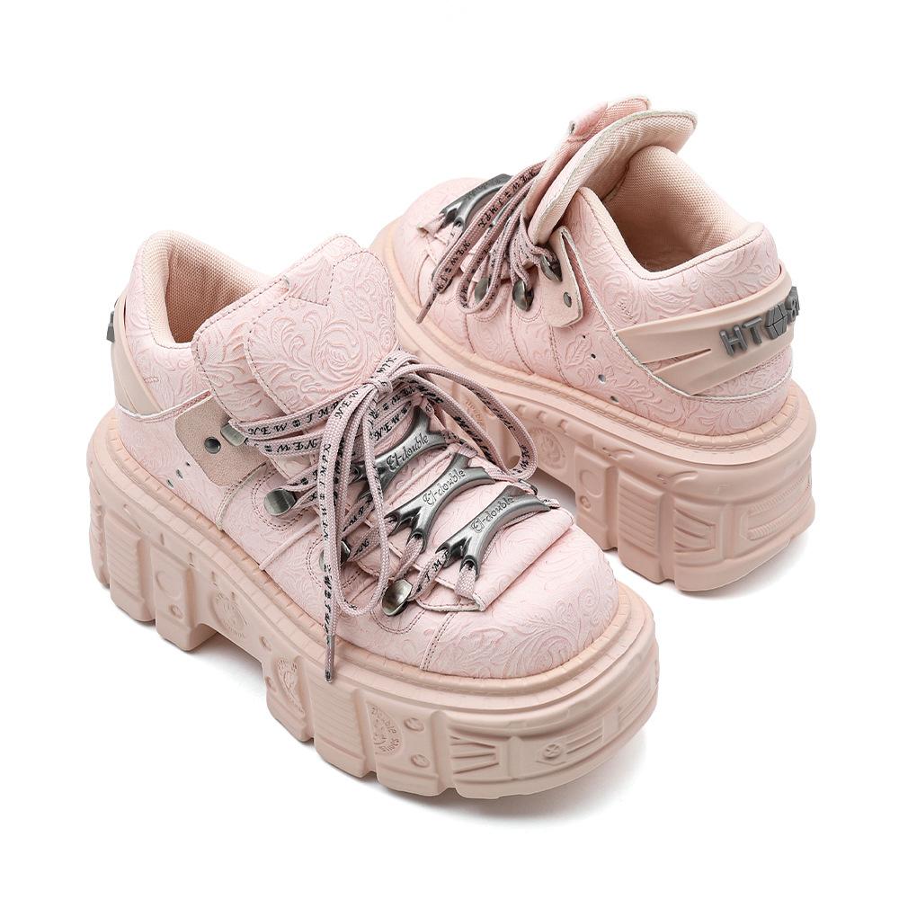 Summer Platform Boots Punk Shoes with Metal Decor Thick Sole Women High Top Boots Street Fashion