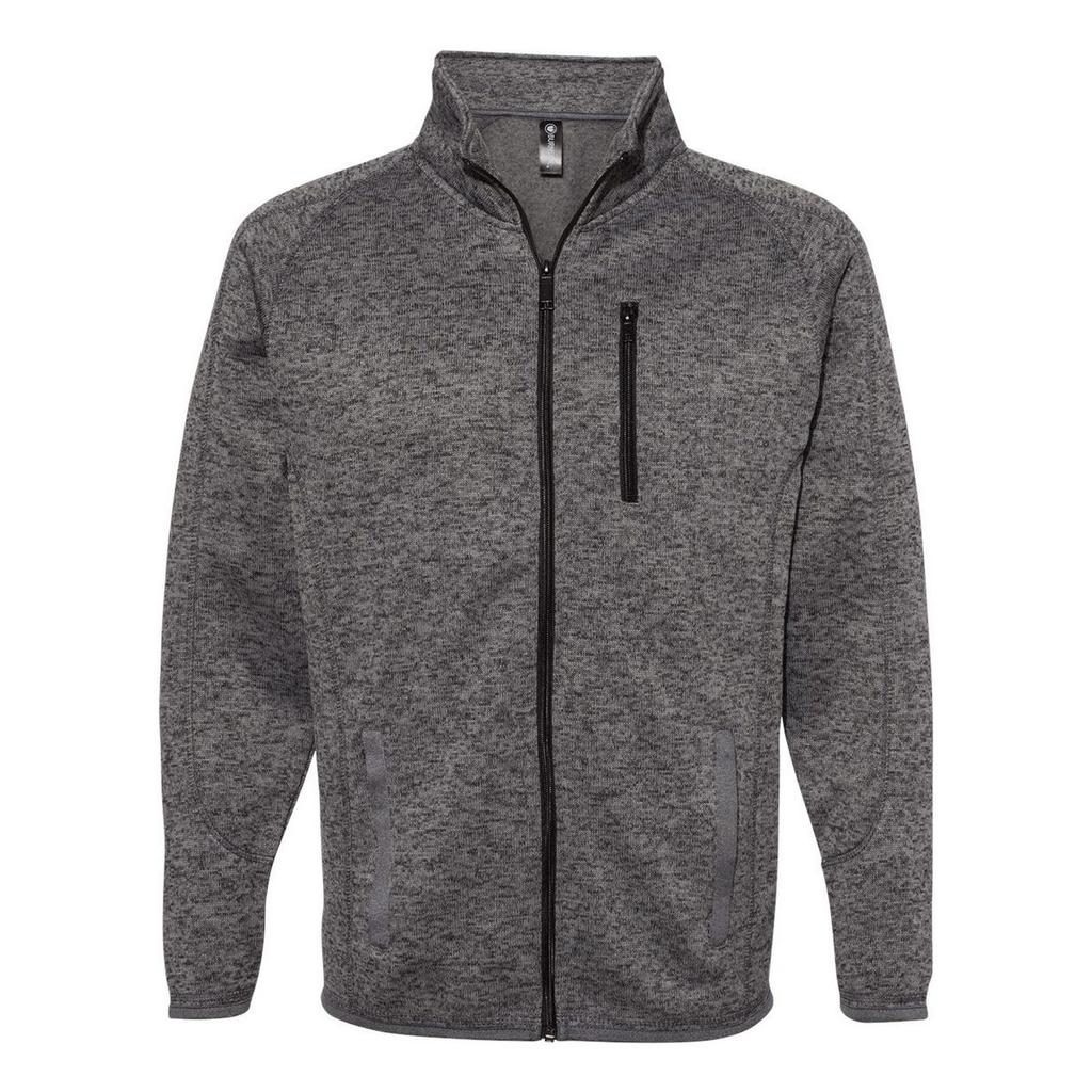 Burnside Mens Knitted Full Zip Sweat Jacket