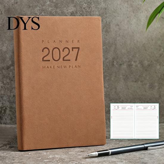 2027 Daily Planner Monthly Agenda, Vintage Sheepskin Texture Cover, Thick Paper Journal Notebook Book for Business Office And Personal Academic Task
