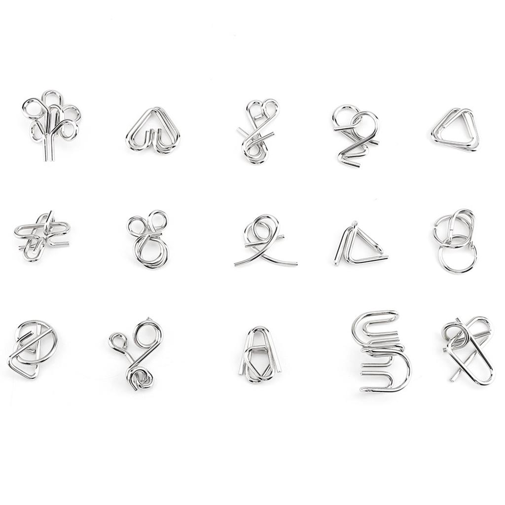 Metal Wire Puzzle, Metal Wire Puzzle, 15pcs Children Educational Toys   Mind Brain Teaser Toys, Puzzle Accessories
