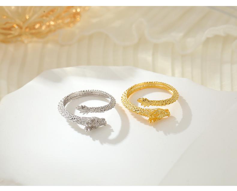 High-Grade S925 Silver Dragon & Phoenix Zodiac Couple Ring