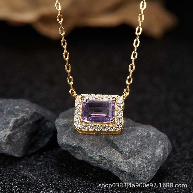 S925 Sterling Silver Natural Colored Treasure, Sugar Cube Stud Earrings, Ear Jewelry Gifts, Light Luxury, Elegant Niche Temperament, High-End Earrings