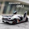 1/24 Koenigsegg One1 Alloy Model Samochodu Zabawka Diecast z Dźwiękiem i Światłem Pull Back Symulacja Skala Model Samochodu Zabawka dla Chłopca Prezent Urodzinowy