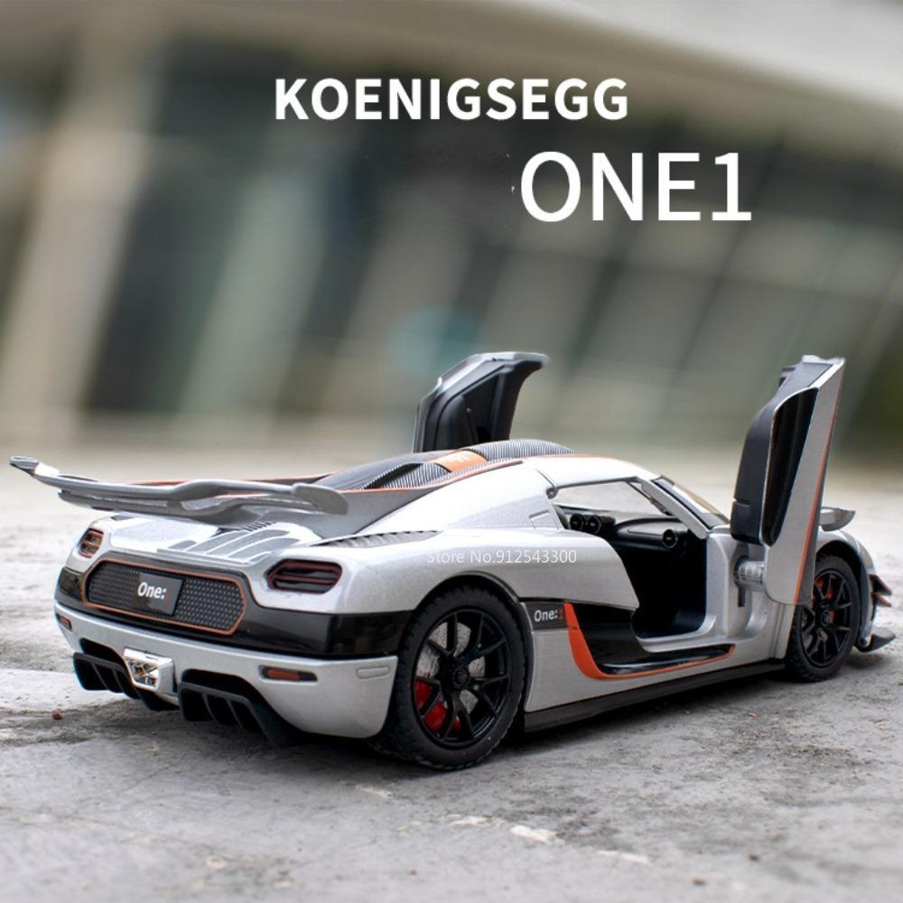 1/24 Koenigsegg One1 Alloy Model Samochodu Zabawka Diecast z Dźwiękiem i Światłem Pull Back Symulacja Skala Model Samochodu Zabawka dla Chłopca Prezent Urodzinowy