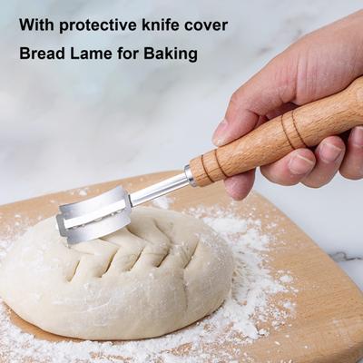 Strumento per segnare l'impasto del pane in acciaio inossidabile con lame sostituibili e fondina Maniglia ergonomica Strumento per segnare il pane affilato per la cottura in cucina
