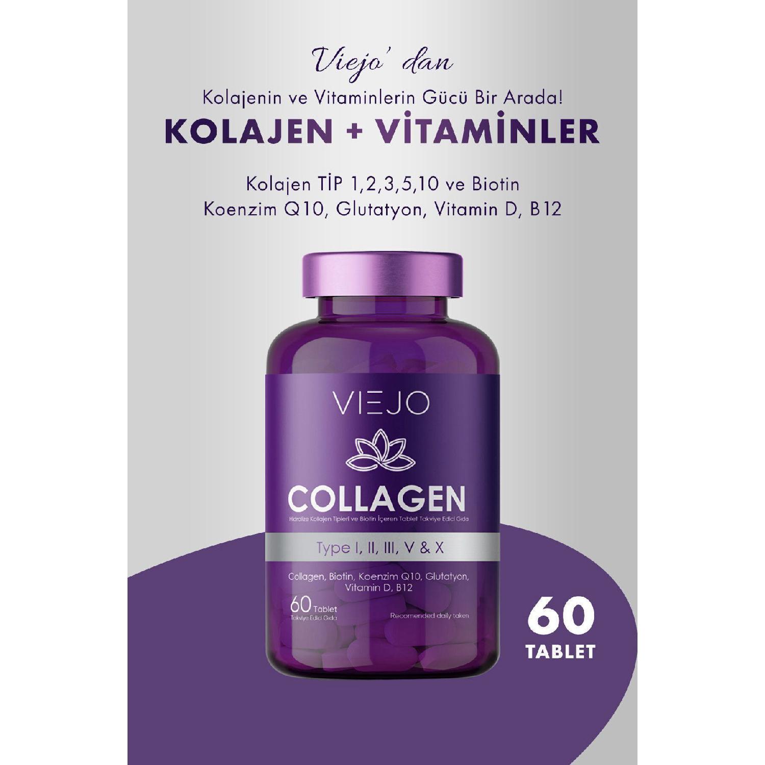 

Collagen And Vitamins (type 1,2,3,5,10 And Biotin, Coenzyme Q10, Glutathione, Vitamin D, B12) 60 Tablet