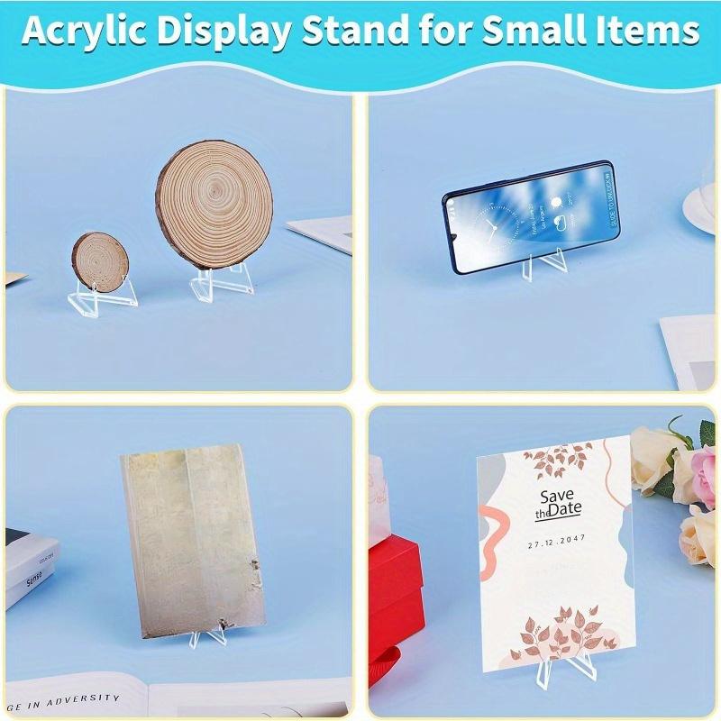 40Pcs Acrylic Display Stand Rack Easel Small Coin Medal Holder for Pokemon Card Commemorative Coin Capsule Storage Organizer