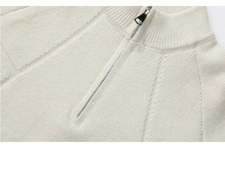 European Style Half-Zip Sweater, Men's Versatile Knitwear for Autumn/Winter, Old Money Look, High-End Business Attire.