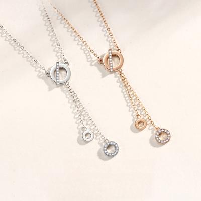 Reincarnation Necklace Women's Circle Micro-inlaid Zircon Niche Collarbone Chain Korean Version Simple Ins Set Chain for Girlfriends