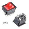 Fielect 2Pcs ON/Off Boat Rocker Toggle Switch 6 Pins 2 Position AC 250V/16A 125V/20A Toggle Switch with Red Light